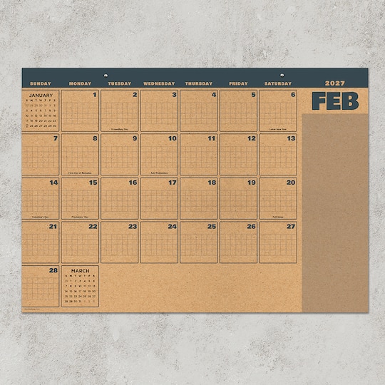 2027 Trail + Timber Medium Desk Pad Monthly Blotter Calendar